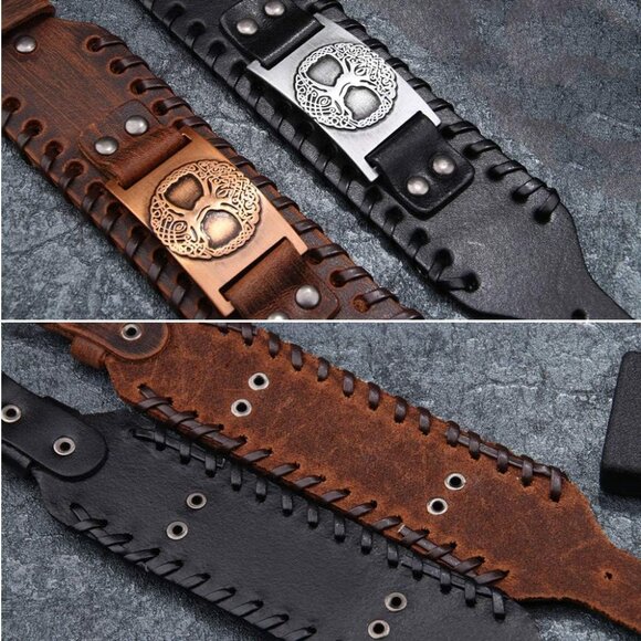 Viking Bracelet Tree of Life - Nordic Bracelet with Yggdrasil Amulet - Pagan Jew - Picture 4 of 6